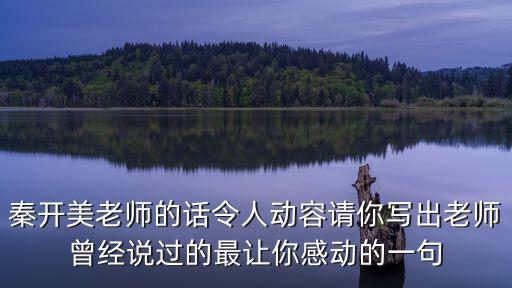 秦開美老師的話令人動容請你寫出老師曾經(jīng)說過的最讓你感動的一句