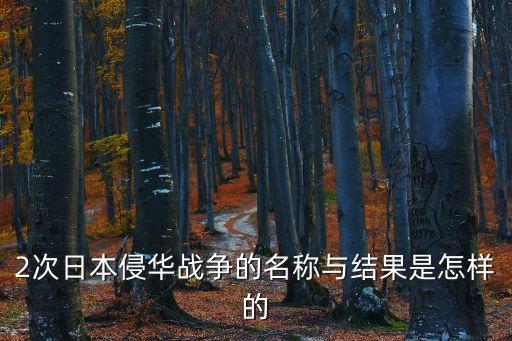 2次日本侵華戰爭的名稱與結果是怎樣的