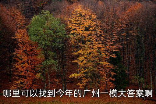 哪里可以找到今年的廣州一模大答案啊