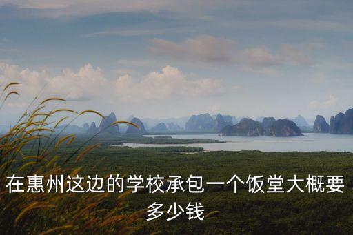 在惠州這邊的學校承包一個飯堂大概要多少錢