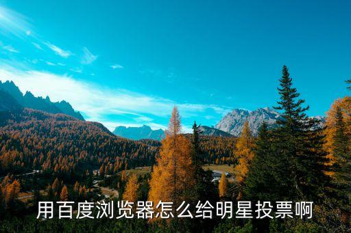 明星投票，怎么在網(wǎng)上為自己的明星投票呢