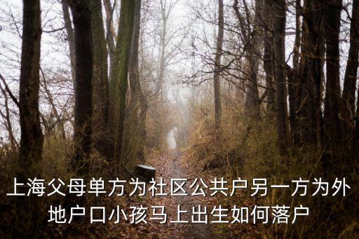 上海父母單方為社區公共戶另一方為外地戶口小孩馬上出生如何落戶