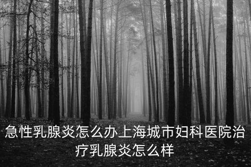 急性乳腺炎怎么辦上海城市婦科醫(yī)院治療乳腺炎怎么樣