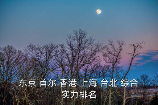 東京 首爾 香港 上海 臺北 綜合實力排名