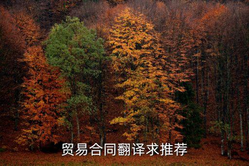 貿易合同翻譯求推薦