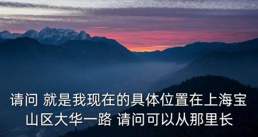 請問 就是我現(xiàn)在的具體位置在上海寶山區(qū)大華一路 請問可以從那里長