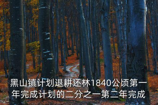 黑山鎮計劃退耕還林1840公頃第一年完成計劃的二分之一第二年完成