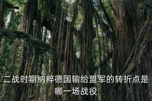二戰時期納粹德國輸給盟軍的轉折點是哪一場戰役