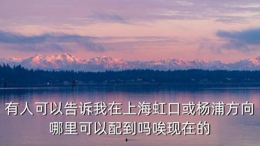 有人可以告訴我在上海虹口或楊浦方向哪里可以配到嗎唉現在的