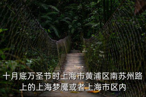 十月底萬圣節(jié)時(shí)上海市黃浦區(qū)南蘇州路上的上海夢魘或者上海市區(qū)內(nèi)