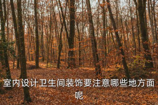 室內設計衛生間裝飾要注意哪些地方面呢