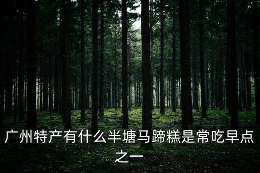 廣州透明的糕點叫什么，廣州特產有什么半塘馬蹄糕是常吃早點之一