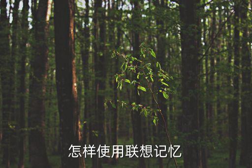 怎樣使用聯想記憶
