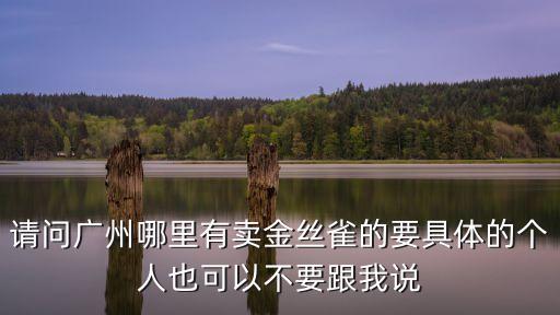 請問廣州哪里有賣金絲雀的要具體的個人也可以不要跟我說