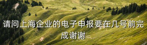 請(qǐng)問上海企業(yè)的電子申報(bào)要在幾號(hào)前完成謝謝