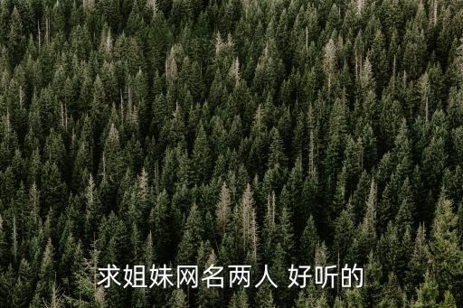閨蜜網名二人，求姐妹網名兩人 好聽的
