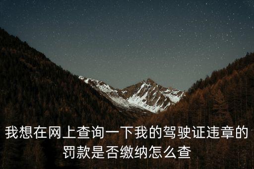 我想在網(wǎng)上查詢一下我的駕駛證違章的罰款是否繳納怎么查