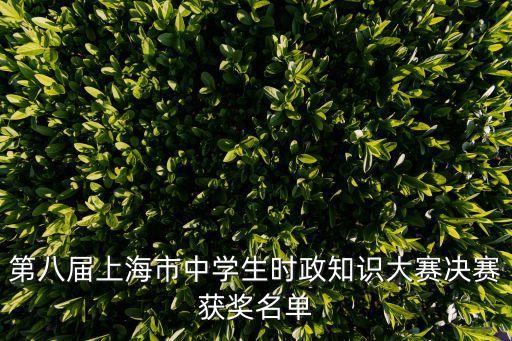 第八屆上海市中學生時政知識大賽決賽獲獎名單