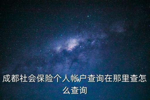 成都社會保險個人帳戶查詢在那里查怎么查詢