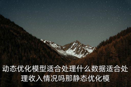 動態優化模型適合處理什么數據適合處理收入情況嗎那靜態優化模