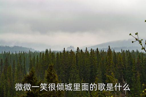 微微一笑很傾城里面的歌是什么