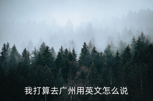 我打算去廣州用英文怎么說