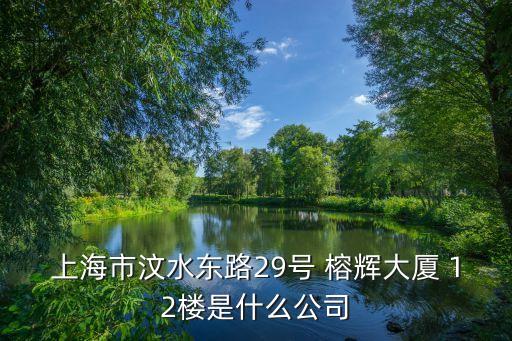 上海市汶水東路29號(hào) 榕輝大廈 12樓是什么公司