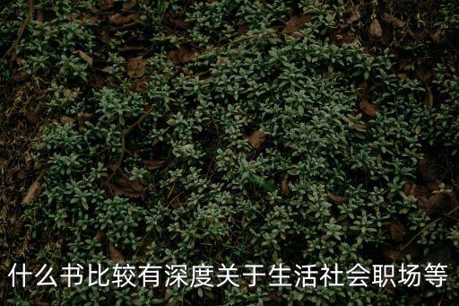 什么書比較有深度關(guān)于生活社會職場等