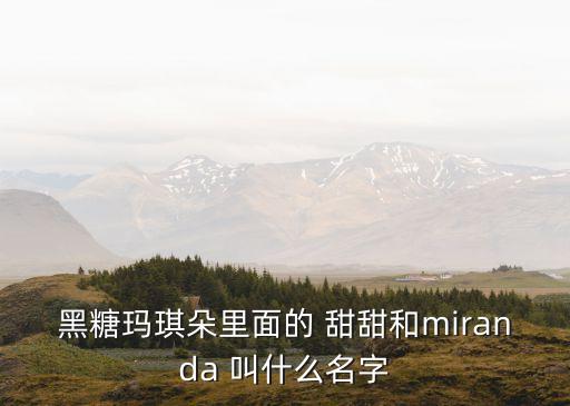 黑糖瑪琪朵里面的 甜甜和miranda 叫什么名字