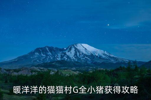 暖洋洋的貓貓村G全小豬獲得攻略