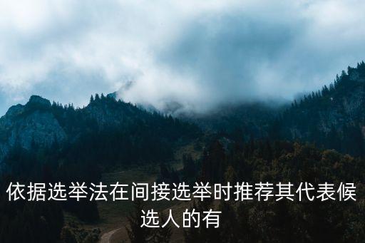 間接選舉，依據(jù)選舉法在間接選舉時(shí)推薦其代表候選人的有