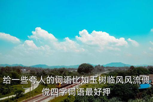 給一些夸人的詞語(yǔ)比如玉樹(shù)臨風(fēng)風(fēng)流倜儻四字詞語(yǔ)最好押