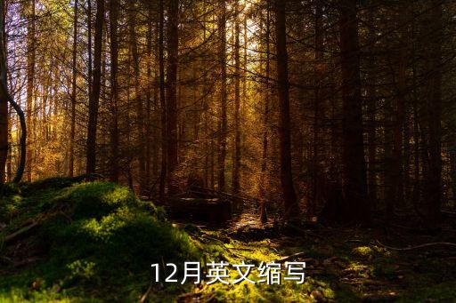 12月的英文縮寫，12月英文縮寫