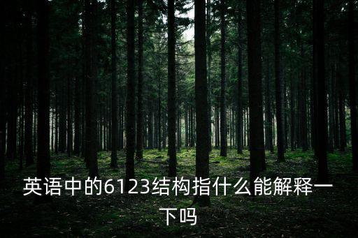 英語(yǔ)中的6123結(jié)構(gòu)指什么能解釋一下嗎