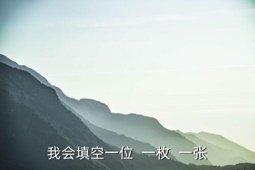 我會(huì)填空一位  一枚  一張
