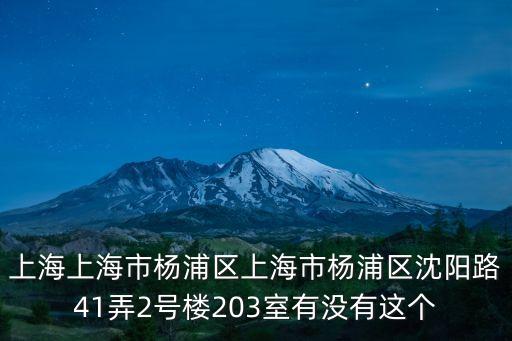 上海市永安家教，上海上海市楊浦區上海市楊浦區沈陽路41弄2號樓203室有沒有這個
