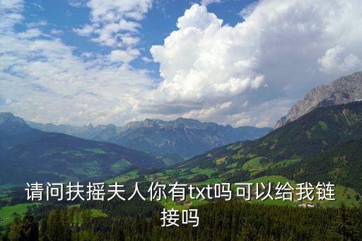 請問扶搖夫人你有txt嗎可以給我鏈接嗎
