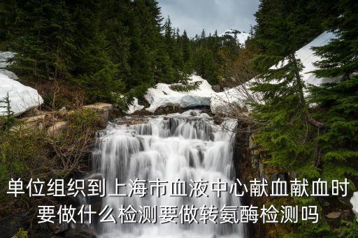 單位組織到上海市血液中心獻血獻血時要做什么檢測要做轉氨酶檢測嗎