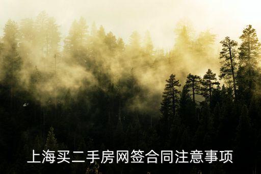 上海買二手房網簽合同注意事項
