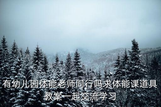 有幼兒園體能老師同行嗎求體能課道具教案一起交流學(xué)習(xí)