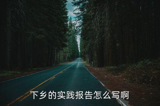下鄉的實踐報告怎么寫啊