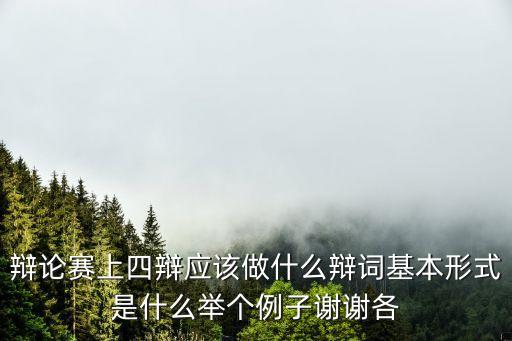 辯論賽上四辯應(yīng)該做什么辯詞基本形式是什么舉個例子謝謝各