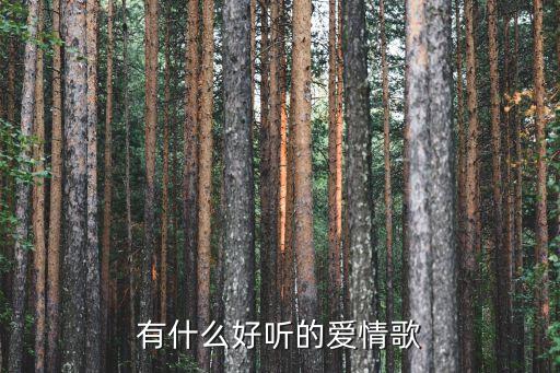 愛情音樂，有什么好聽的愛情歌