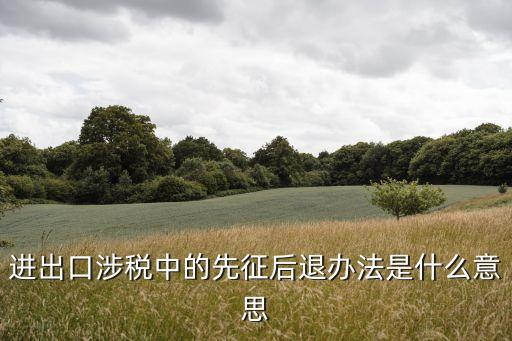 進出口涉稅中的先征后退辦法是什么意思