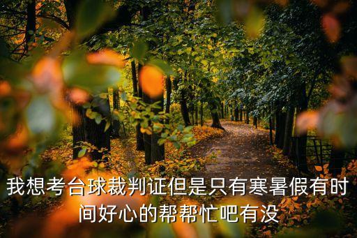 臺球裁判，臺球裁判證如何考都考什么
