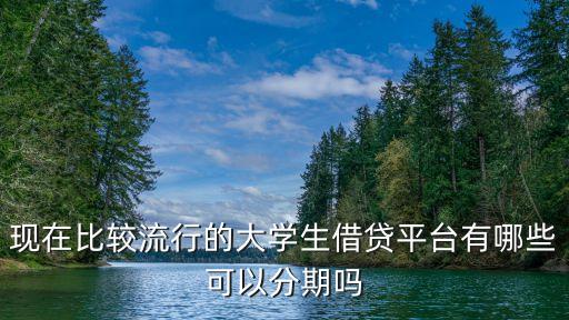 現(xiàn)在比較流行的大學生借貸平臺有哪些可以分期嗎