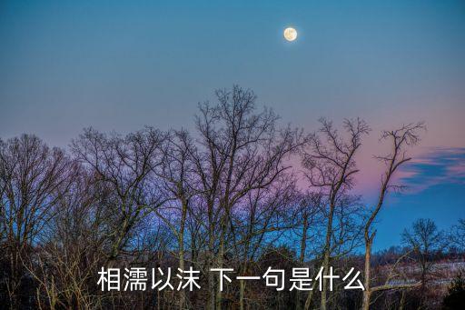 相濡以沫下一句情話，相濡以沫下一句