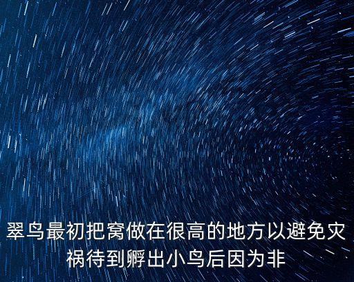 翠鳥的故事，翠鳥最初把窩做在很高的地方以避免災禍待到孵出小鳥后因為非