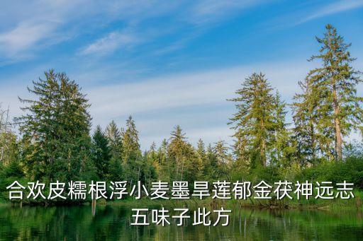 合歡皮的功效，合歡皮糯根浮小麥墨旱蓮郁金茯神遠志五味子此方
