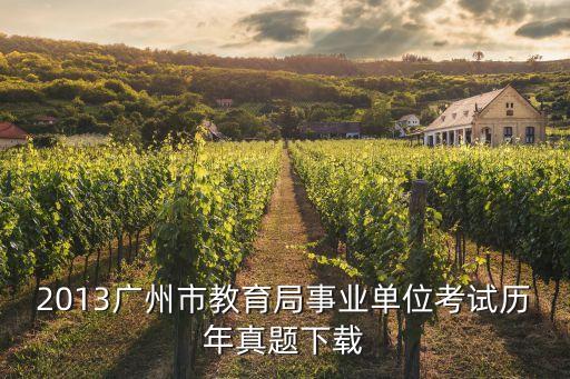 2013廣州市教育局事業單位考試歷年真題下載